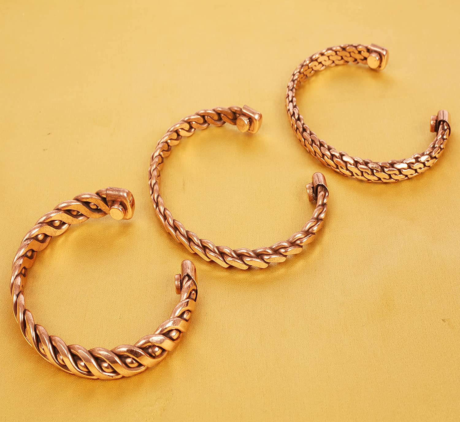 Touchstone Indian Hand Crafted Healing Copper Bracelet Chakra Jewelry Cuff Gift Women Men. - Image 6
